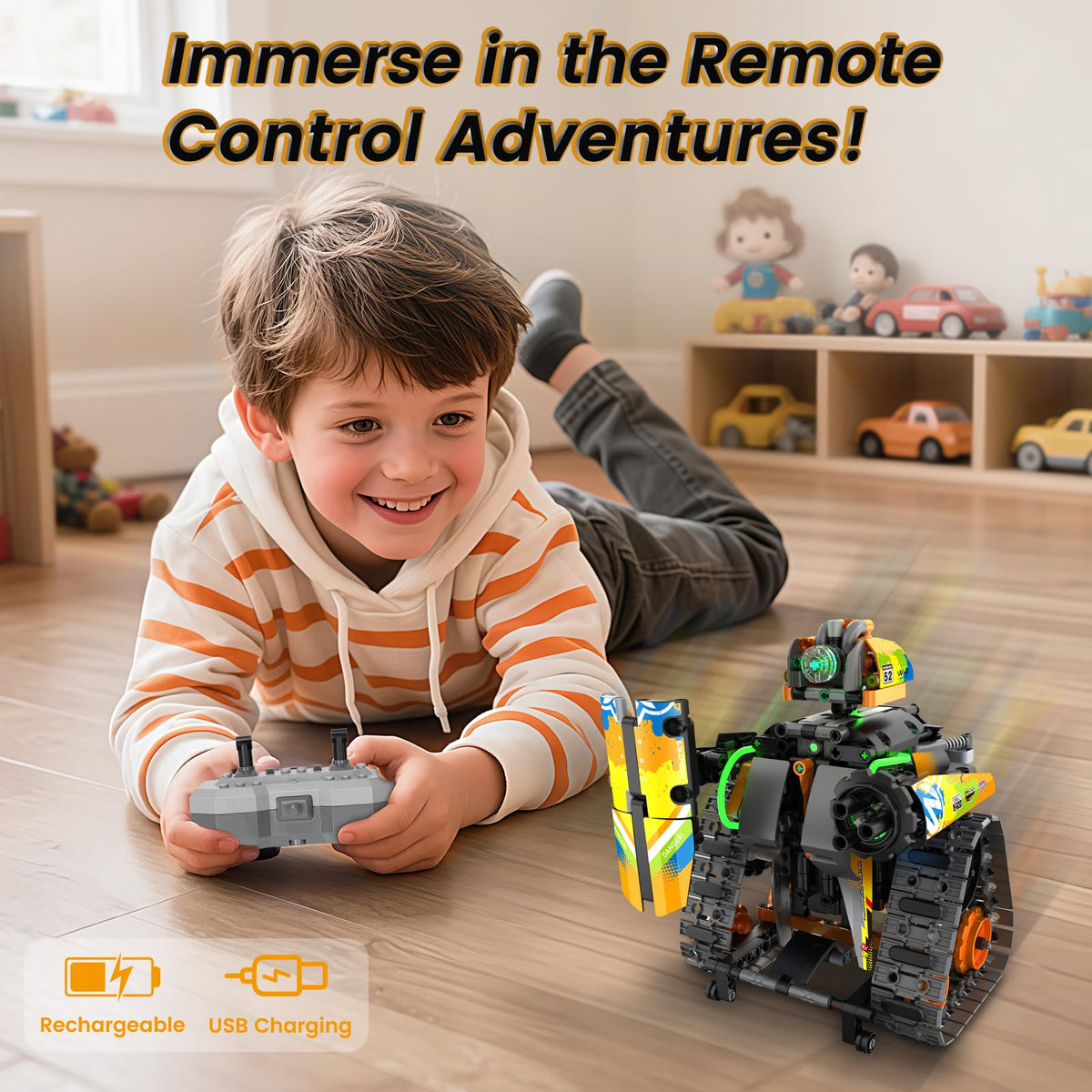Hodurgyi STEM Robot Kit – 5-in-1 RC Car for Kids 8-12 (App & Remote)