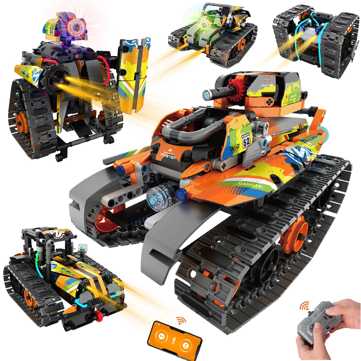 Hodurgyi STEM Robot Kit – 5-in-1 RC Car for Kids 8-12 (App & Remote)