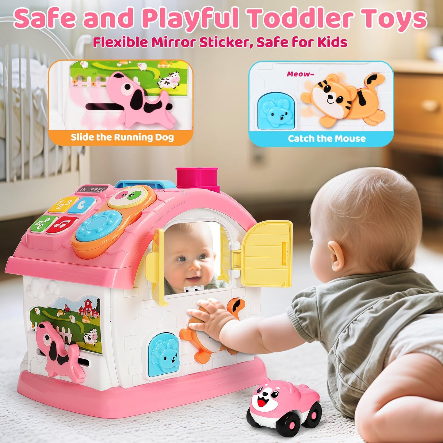 Hodurgyi Montessori Musical Learning House Toy for Toddlers 1-3
