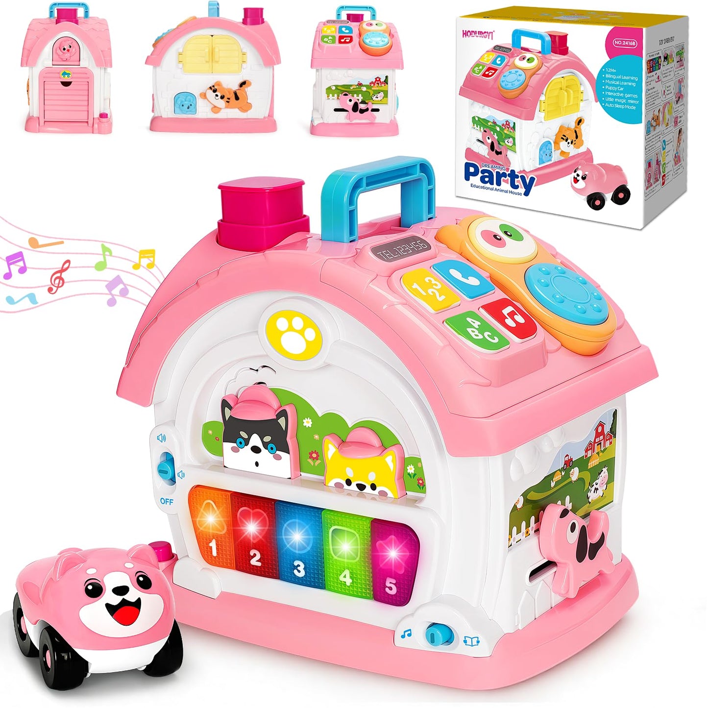 Hodurgyi Montessori Musical Learning House Toy for Toddlers 1-3