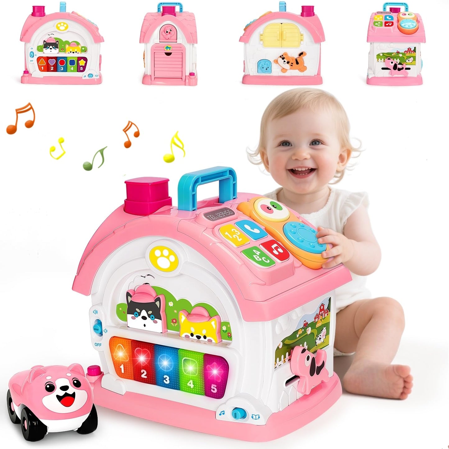 Hodurgyi Montessori Musical Learning House Toy for Toddlers 1-3