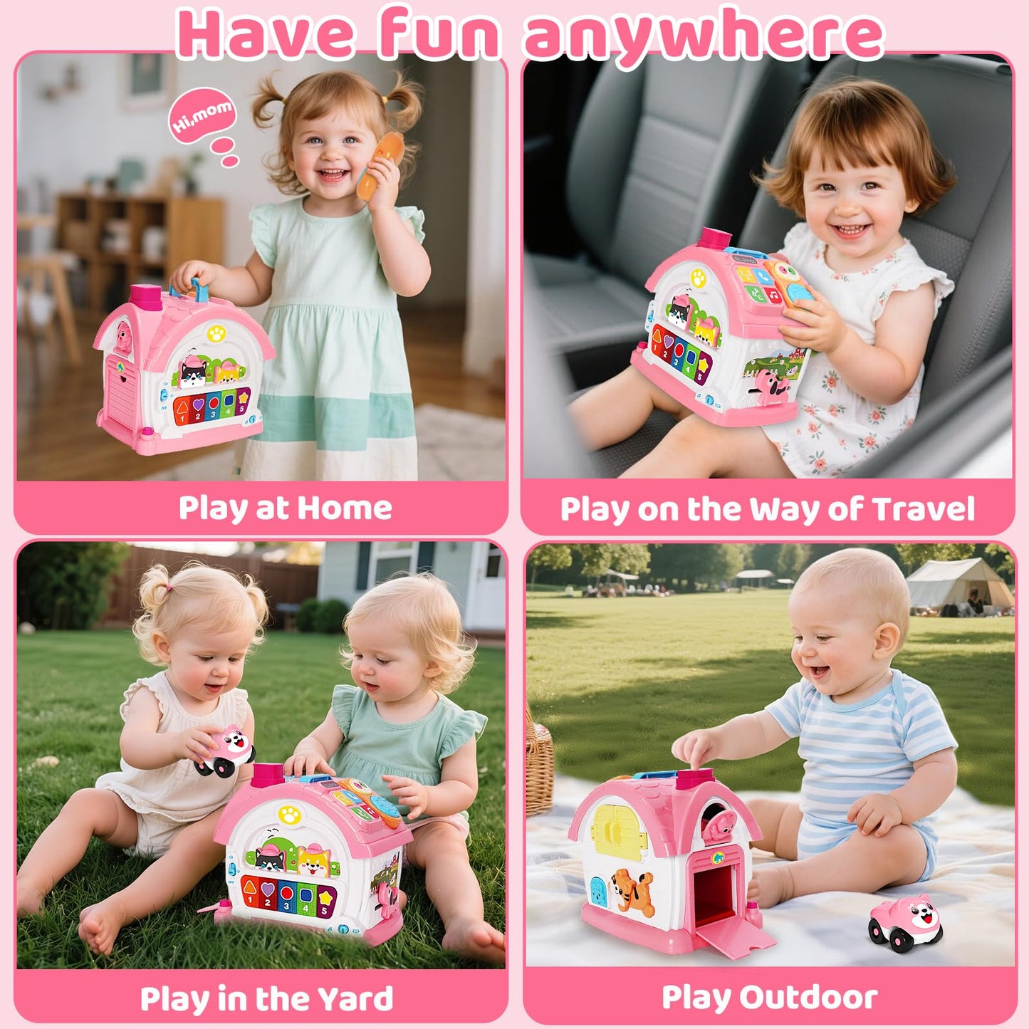 Hodurgyi Montessori Musical Learning House Toy for Toddlers 1-3