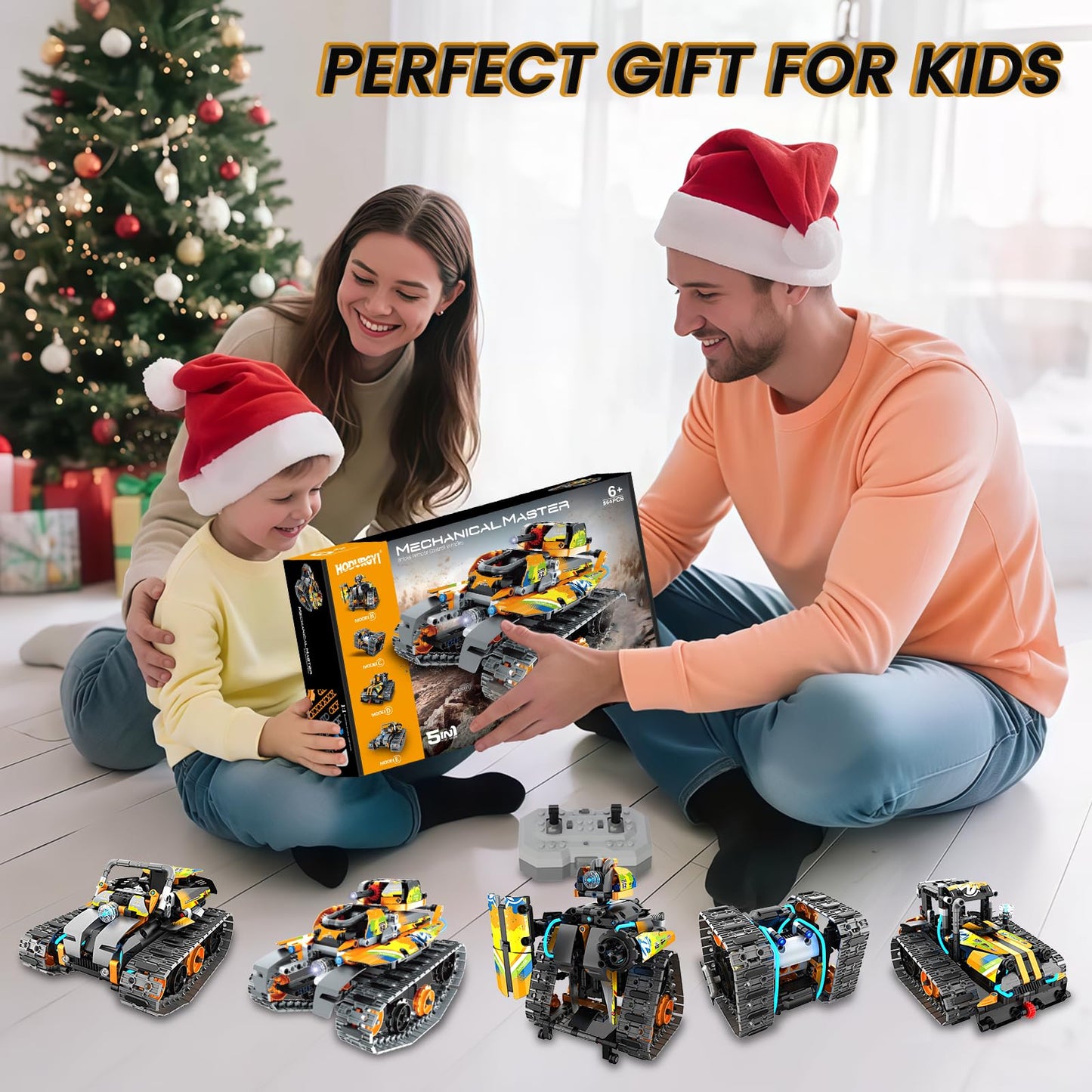 Hodurgyi STEM Robot Kit – 5-in-1 RC Car for Kids 8-12 (App & Remote)