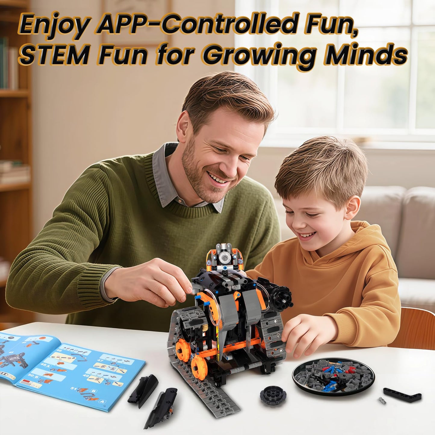 Hodurgyi STEM Robot Kit – 5-in-1 RC Car for Kids 8-12 (App & Remote)