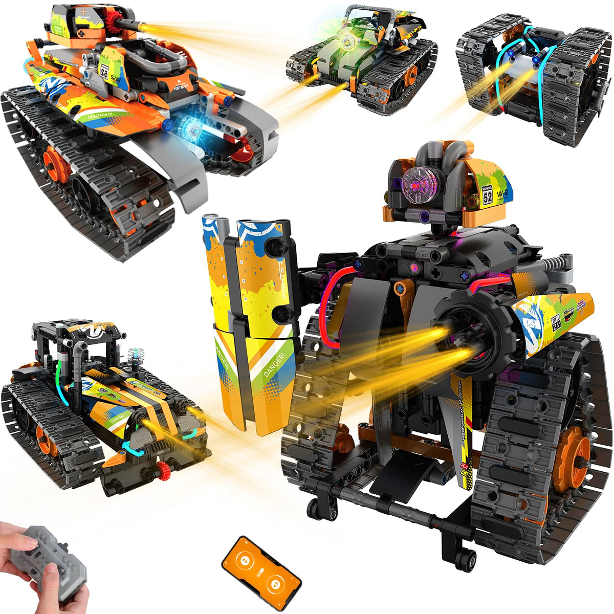 Hodurgyi STEM Robot Kit – 5-in-1 RC Car for Kids 8-12 (App & Remote)