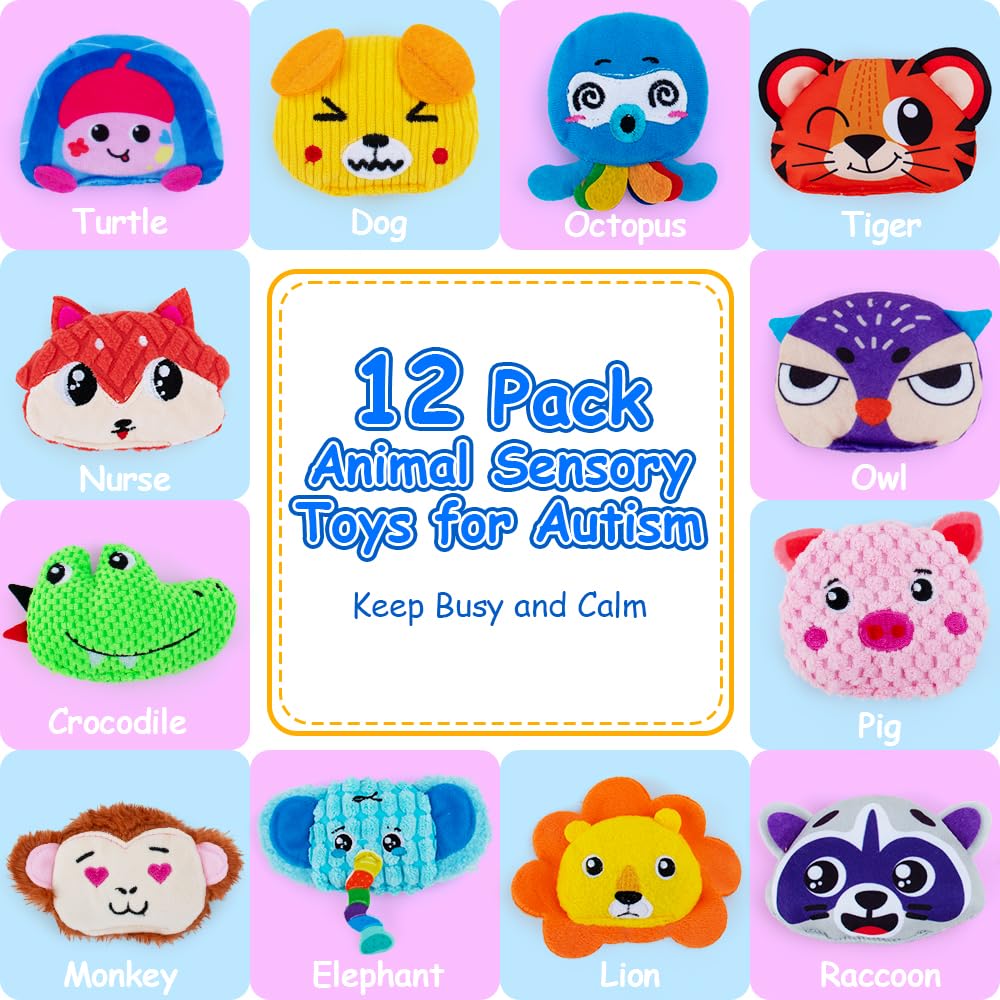 HOESDA Sensory Bean Bags 12-Pack — Texture Toys for Kids