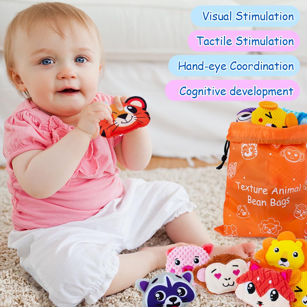 HOESDA Sensory Bean Bags 12-Pack — Texture Toys for Kids
