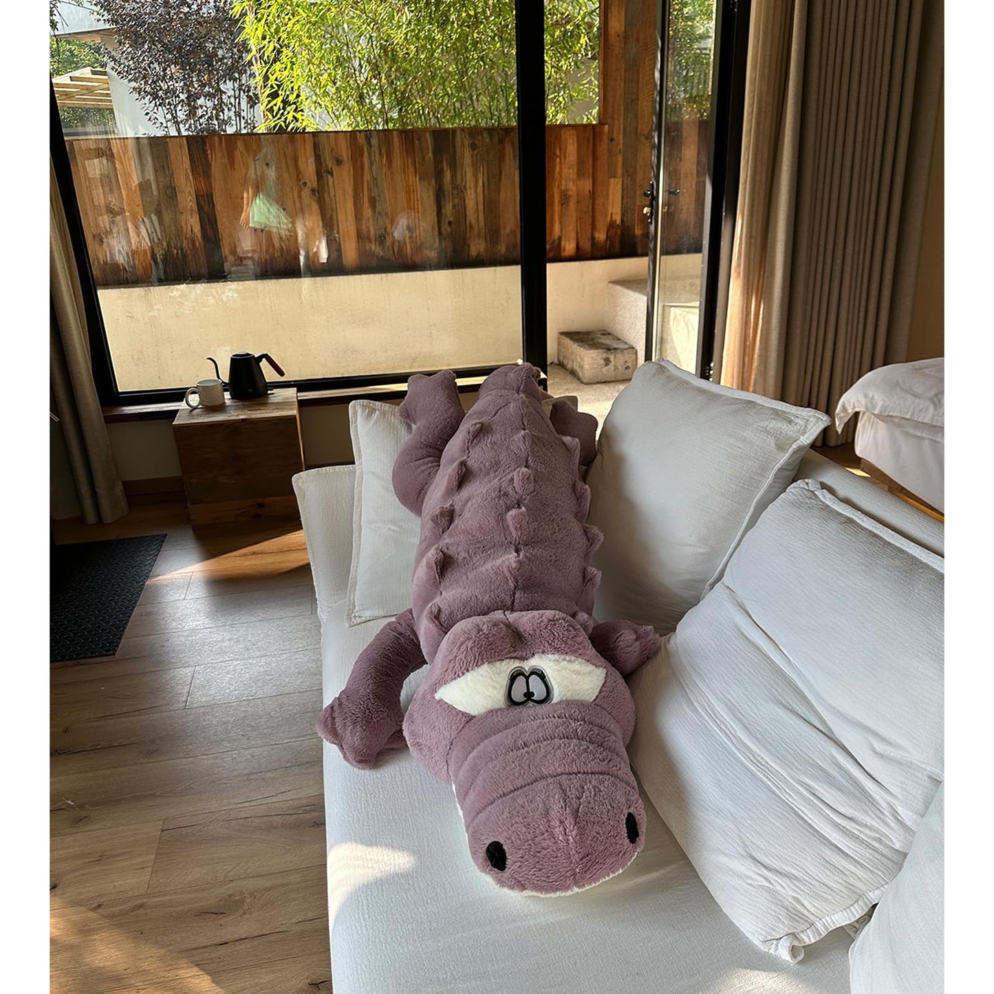 Hofun4U Alligator Plush Pillow - 46-Inch Purple Soft Plush, Gift for Kids & Adults