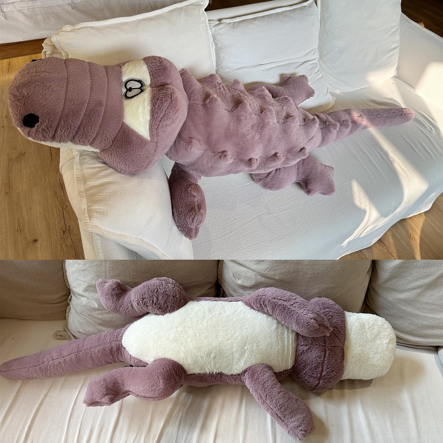 Hofun4U Alligator Plush Pillow - 46-Inch Purple Soft Plush, Gift for Kids & Adults