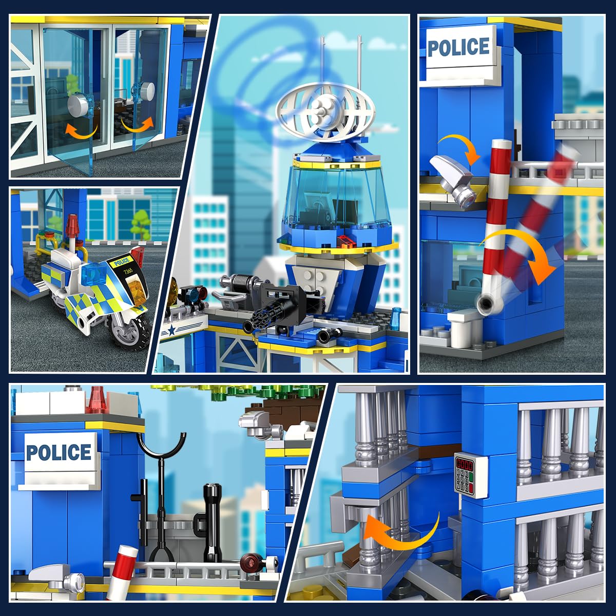 HOGOKIDS City Police Station Building Set – 1260 PCS STEM Police Toys for Kids 8-12+