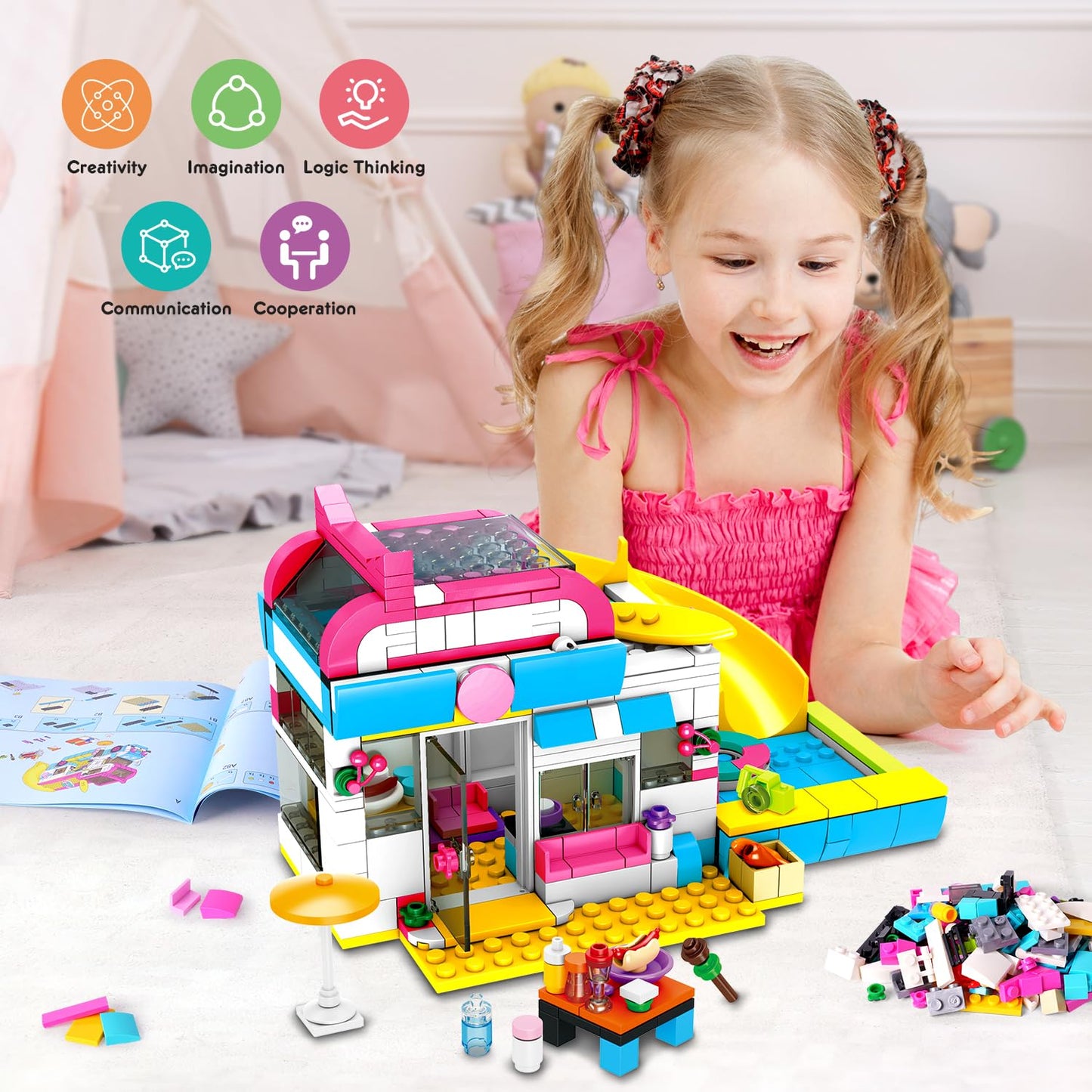 HOGOKIDS 3-in-1 Camper Van Building Set – 494 PCS for Kids 6–12
