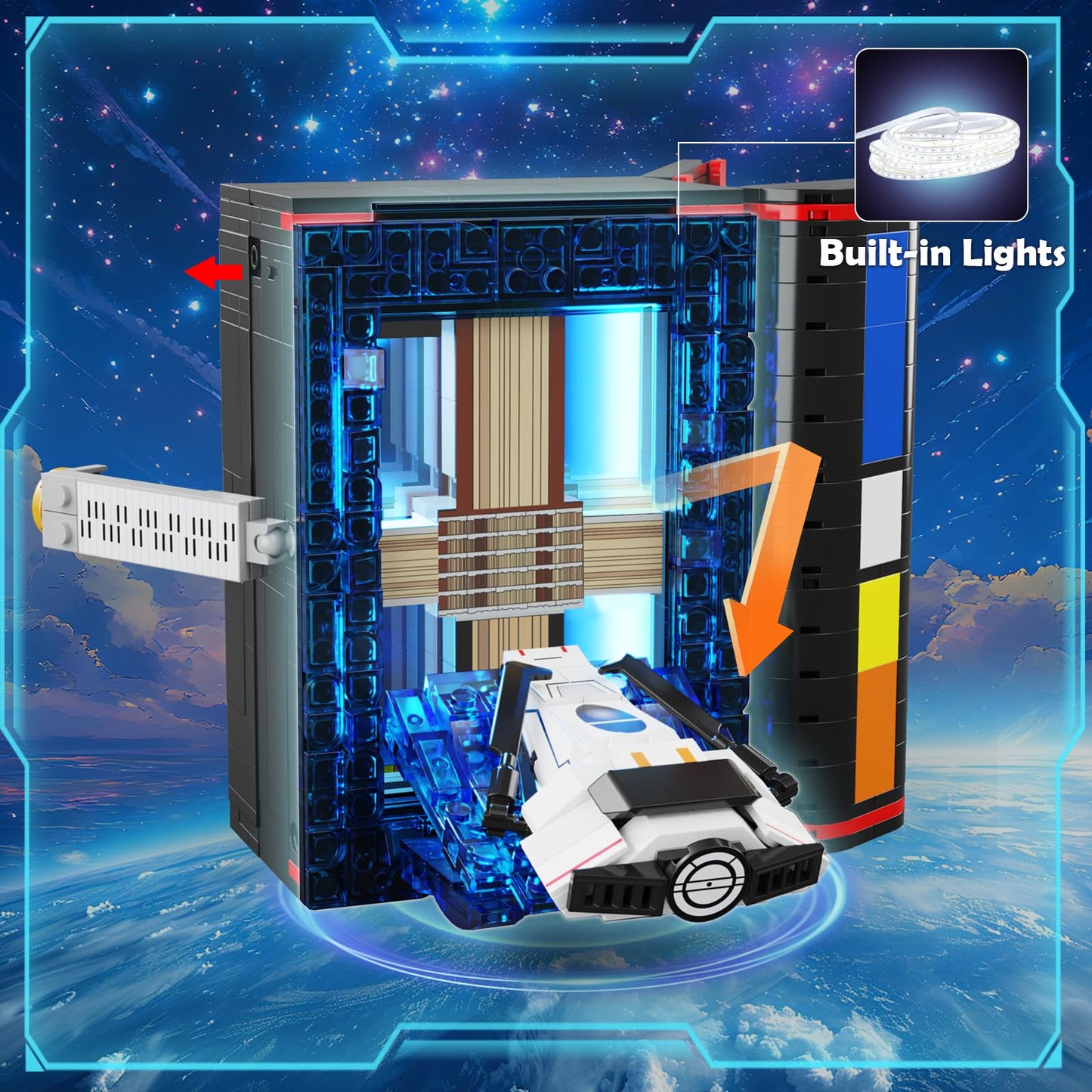 HOGOKIDS Magic Space Book Nook with LED Light – 945-Piece DIY Space Diorama