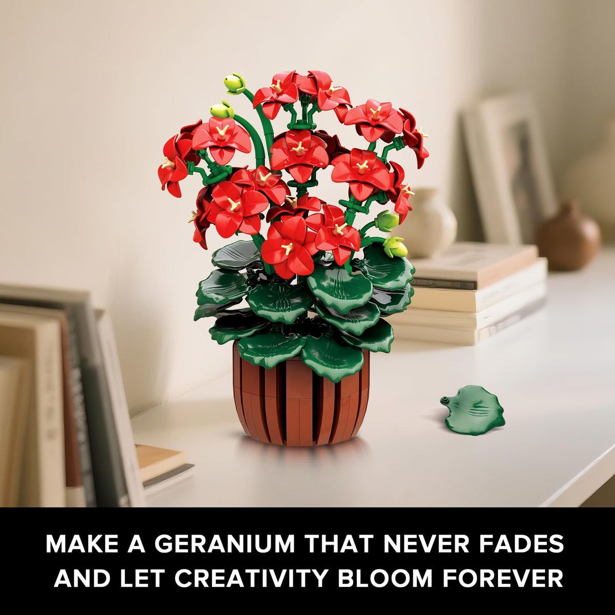 HOGOKIDS Flowers Botanical Geranium Building Set | 548pcs Artificial Bonsai for Home & Office Decor