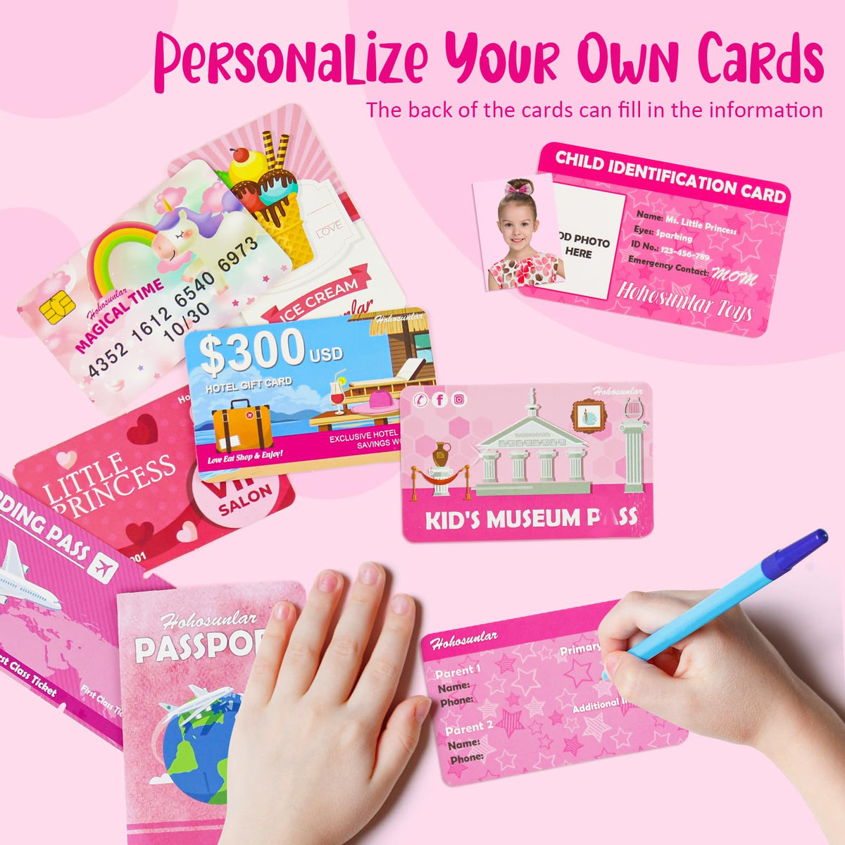 Hohosunlar Little Girl Purse with Pretend Makeup – 49Pcs Travel Play Set for Toddlers