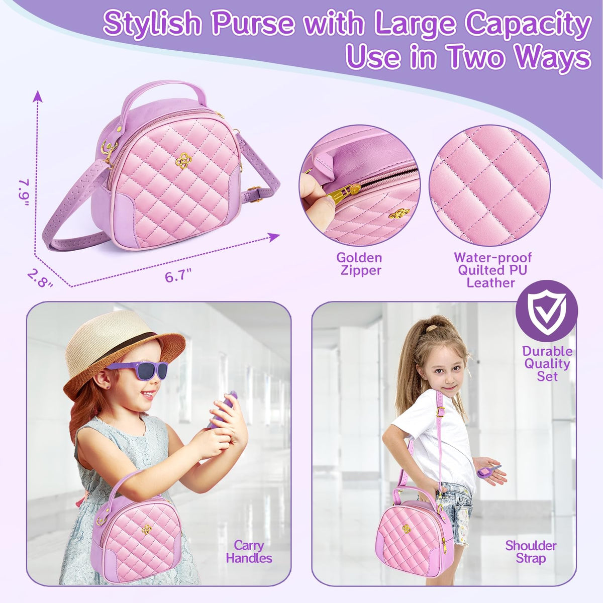 Hohosunlar Little Girl Purse Set | My First Purse Play Kit for Creative Pretend Makeup & Diary