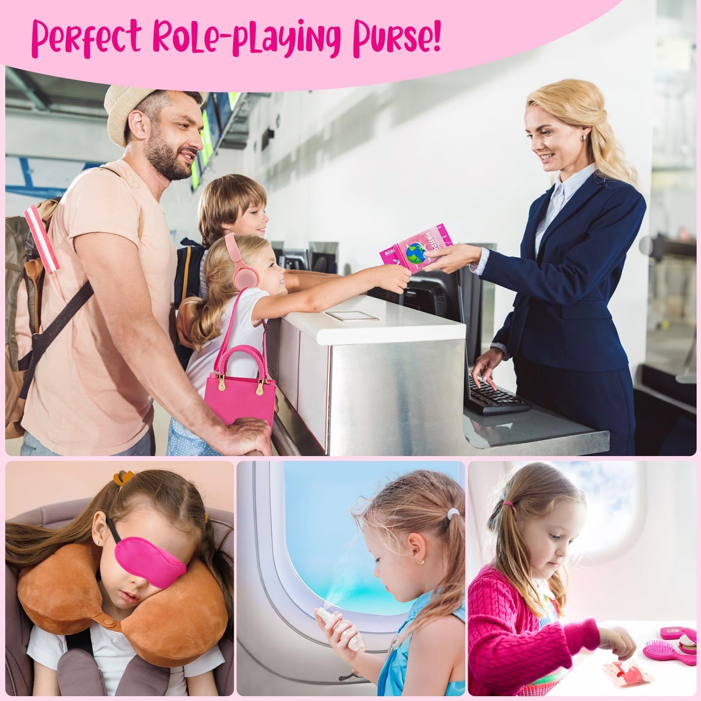 Hohosunlar Little Girl Purse with Pretend Makeup – 49Pcs Travel Play Set for Toddlers