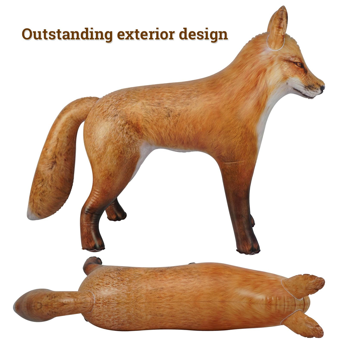 HOHQB 39-Inch Realistic Arctic Red Fox Inflatable – Indoor/Outdoor Party Decor