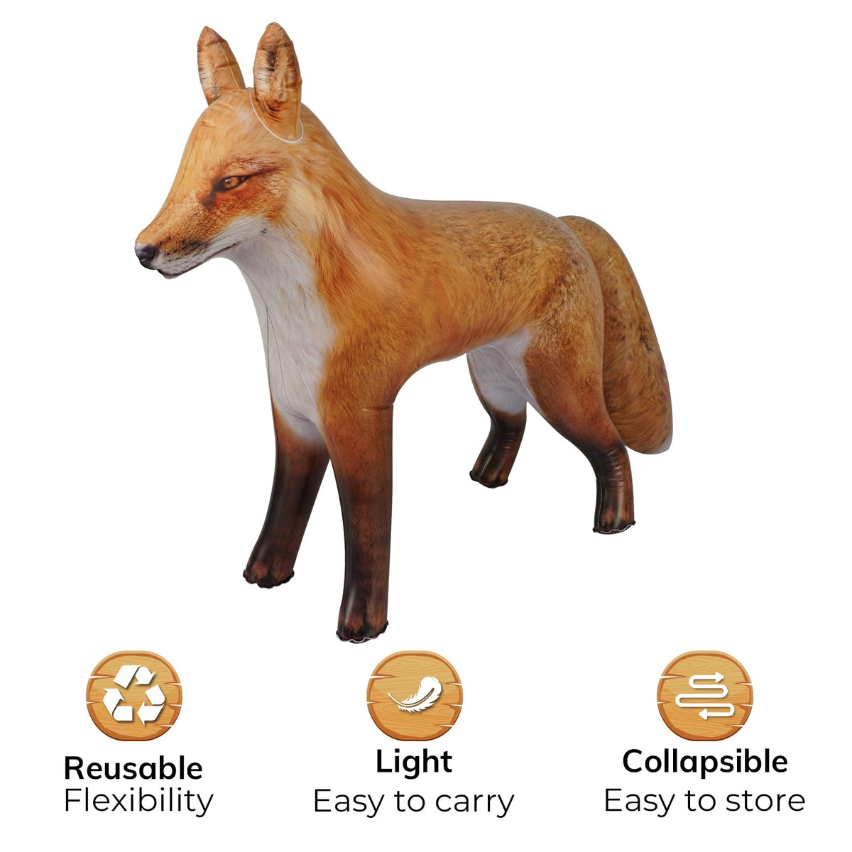 HOHQB 39-Inch Realistic Arctic Red Fox Inflatable – Indoor/Outdoor Party Decor