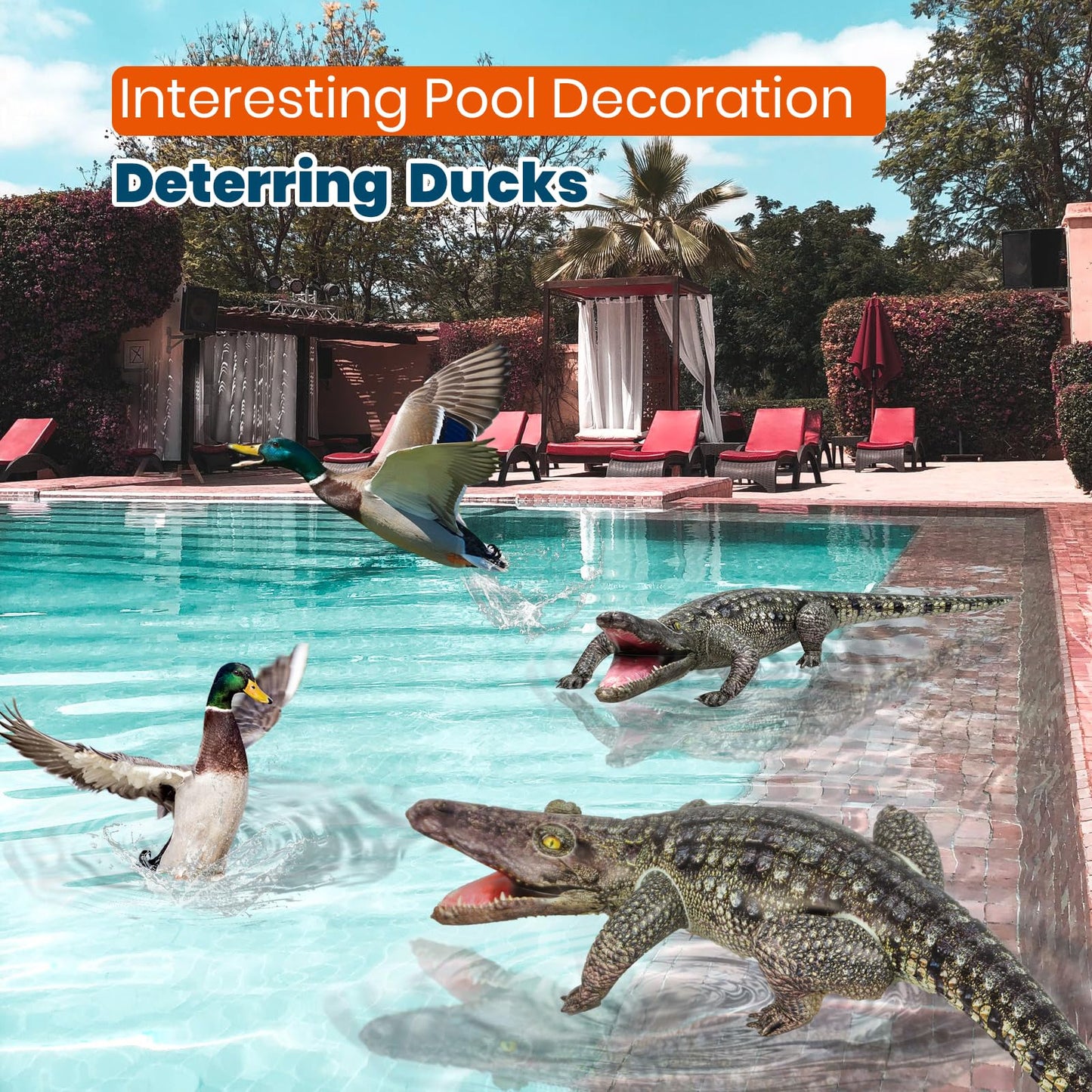 HOHQB 40-Inch Inflatable Alligator – Realistic Pool Decor & Party Toy