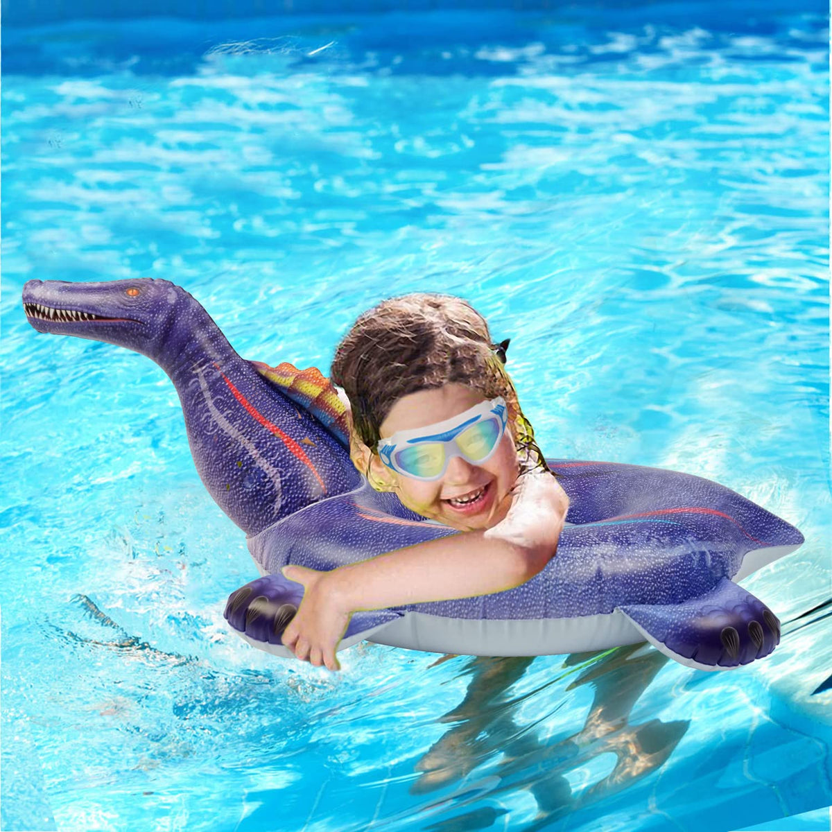 HOHQB Vivid Spinosaurus Pool Float for Kids – Dinosaur Pool Ring (Ages 3–10)