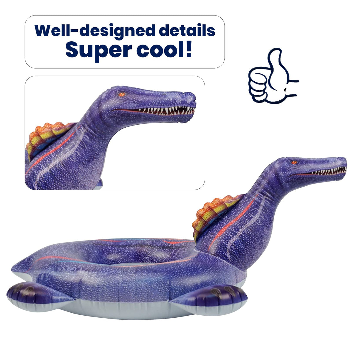 HOHQB Vivid Spinosaurus Pool Float for Kids – Dinosaur Pool Ring (Ages 3–10)