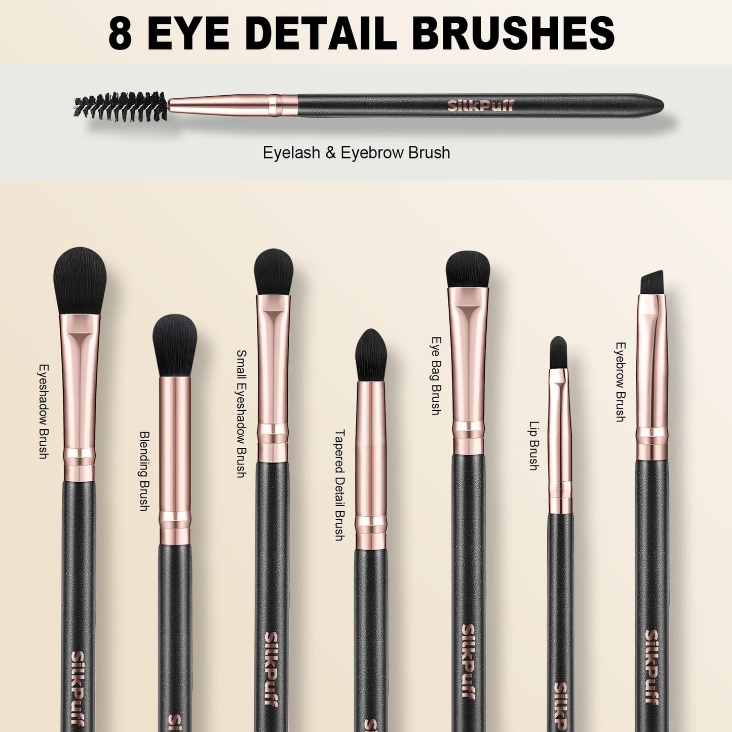 HOIFA Silkpuff 15-Piece Makeup Brush Set – Travel Case, Cruelty-Free Synthetic Hair
