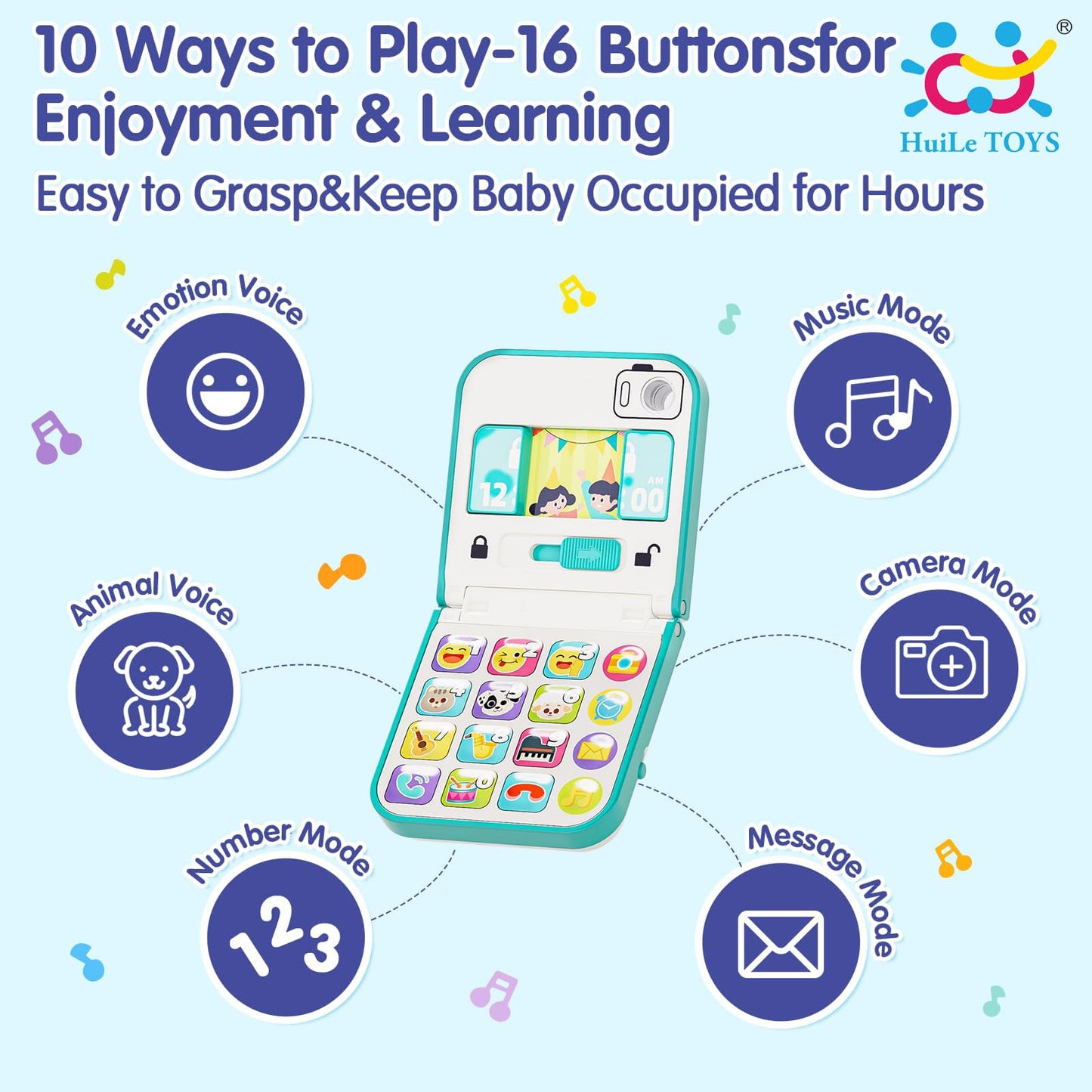 HOLA Baby Phone Toy for 12–24 Months | Learning Numbers & Light-Up Sounds