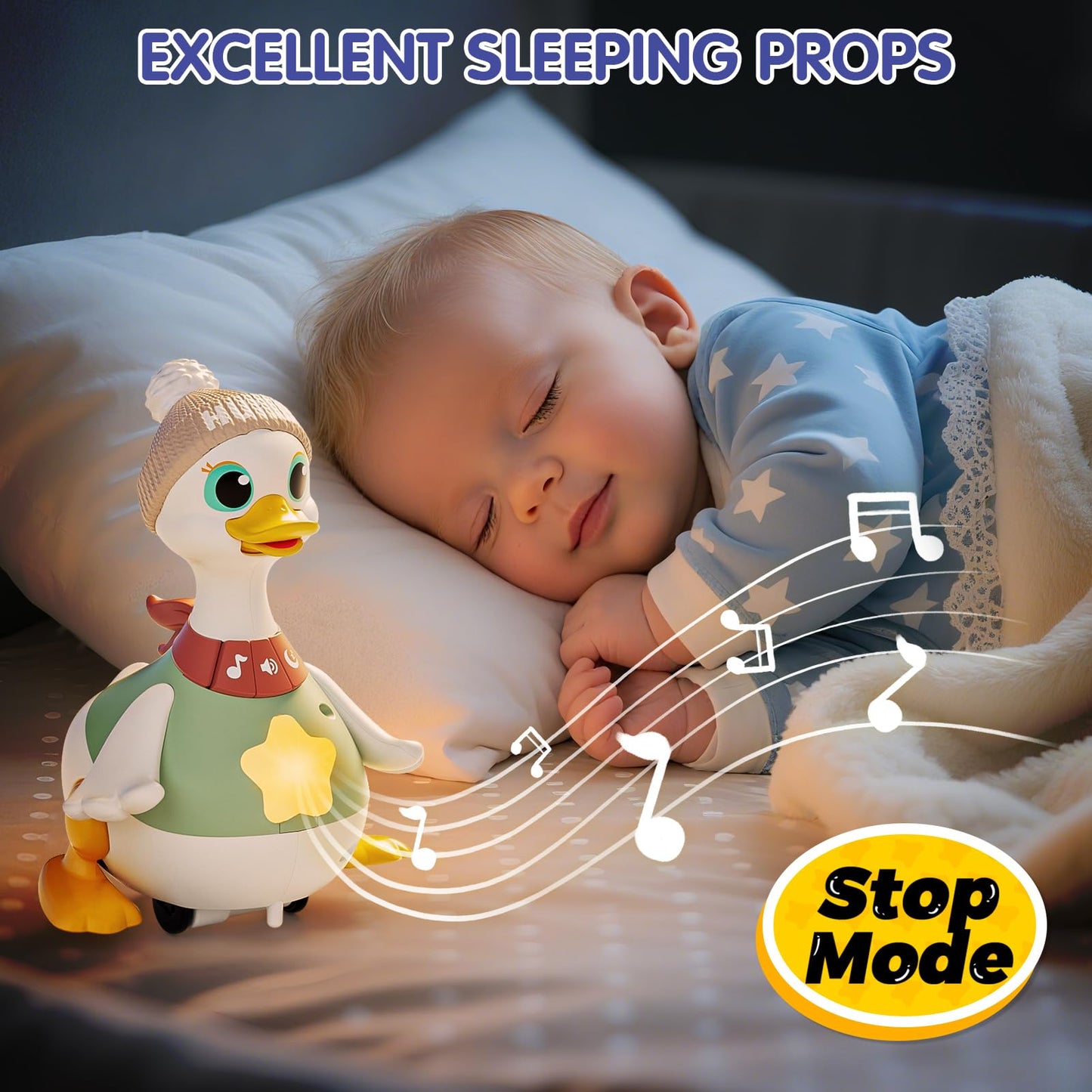 HOLA Baby Toys: 6–12 Months Musical Dancing Duck Set with Mama & Baby – Tummy Time & Crawling Modes