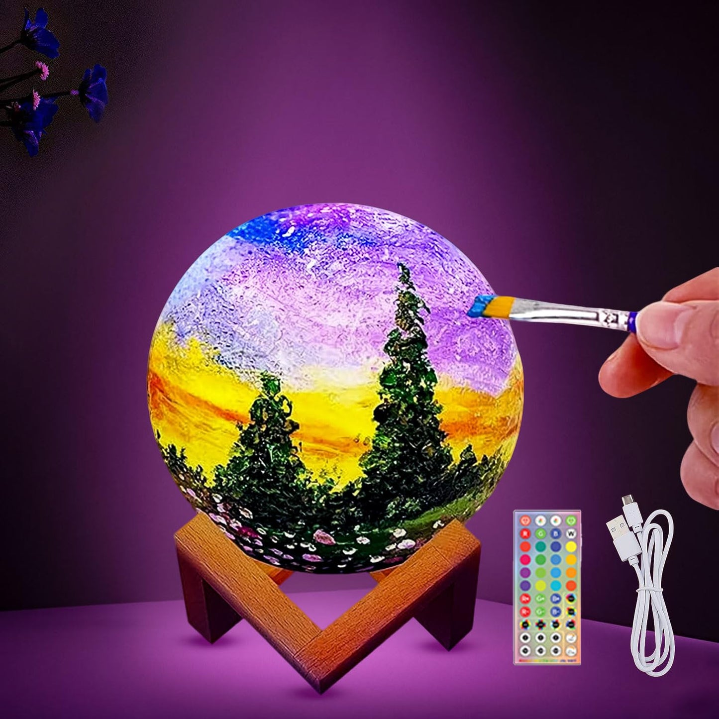 HOLA Paint Your Own Moon Lamp Kit – USB Rechargeable DIY Moon Craft for Kids (2025 Update)