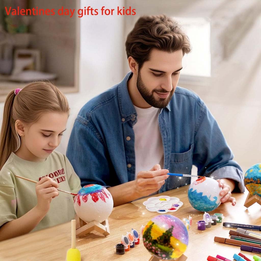 HOLA Paint Your Own Moon Lamp Kit – USB Rechargeable DIY Moon Craft for Kids (2025 Update)