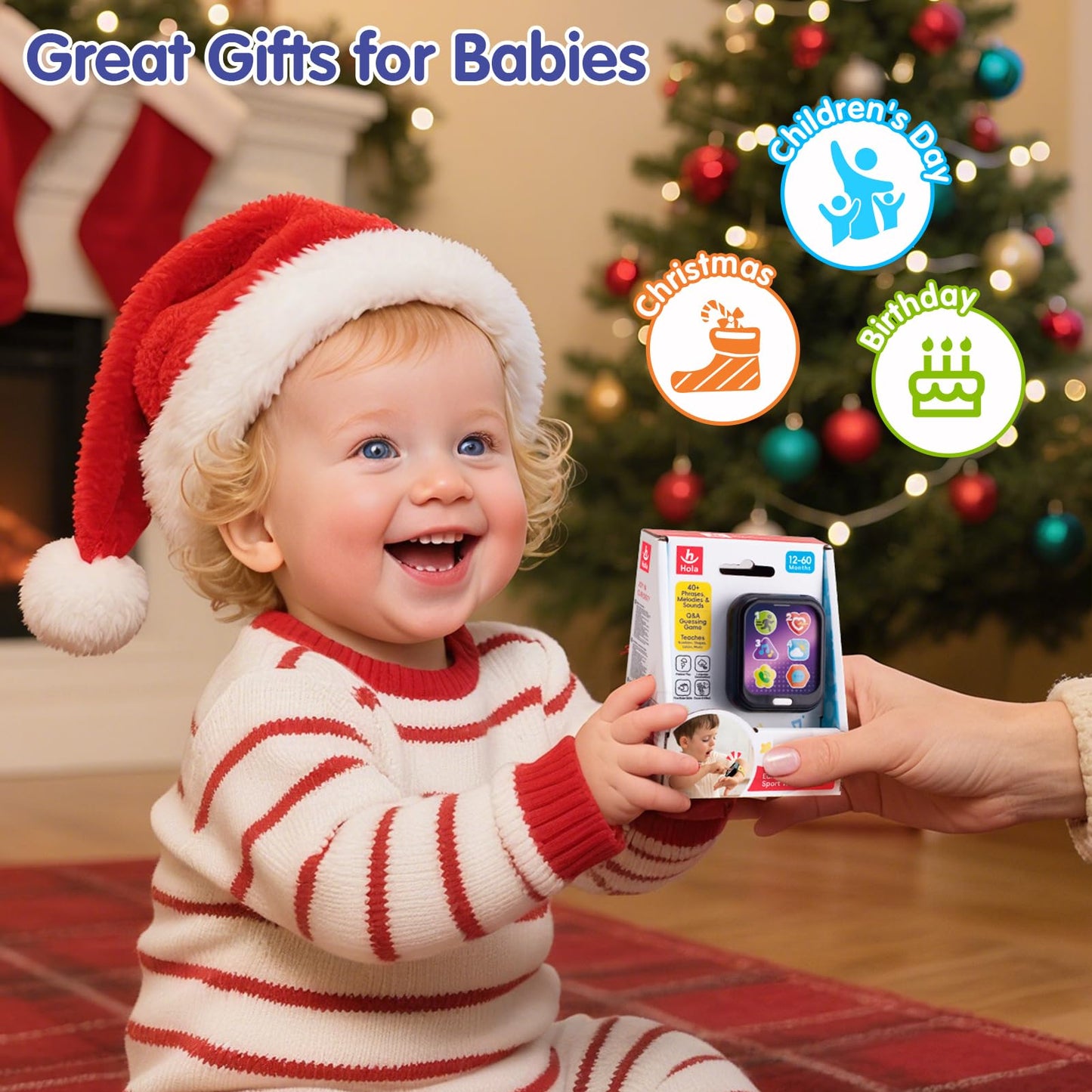 HOLA 7-Function Baby Watch Toy for 6-18 Months – Learning & Travel Toy