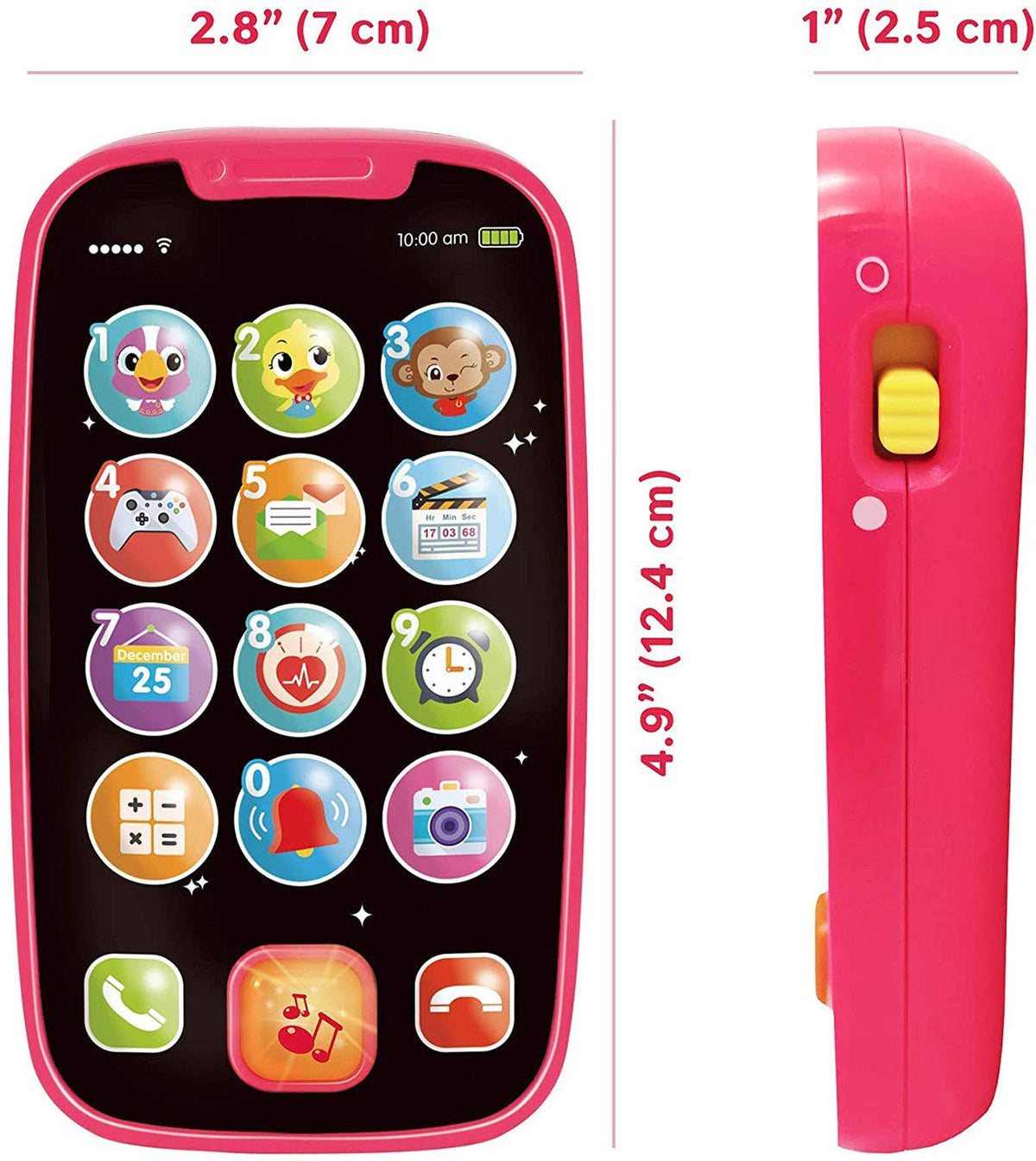 Hola Toys 12-Icon Learning Phone for Toddlers 12–18 Months – Pink