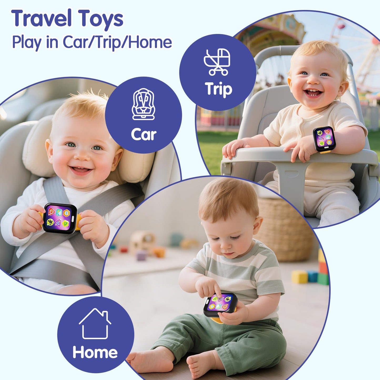 HOLA 7-Function Baby Watch Toy for 6-18 Months – Learning & Travel Toy