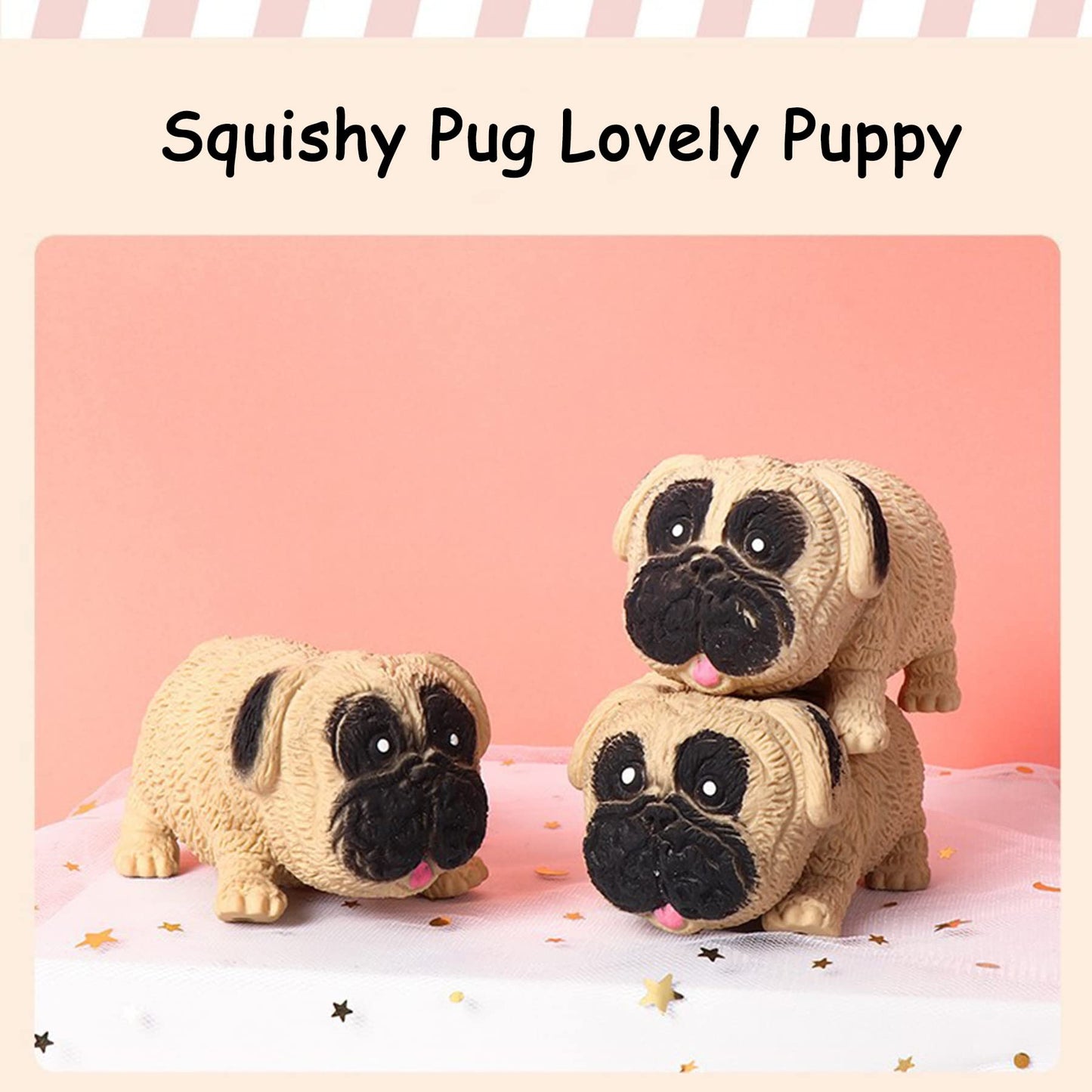 Holgosiu Squishy Sand Toys – Pink Piggy & Little Pug Fidgets (2-Pack) for Stress Relief & Focus