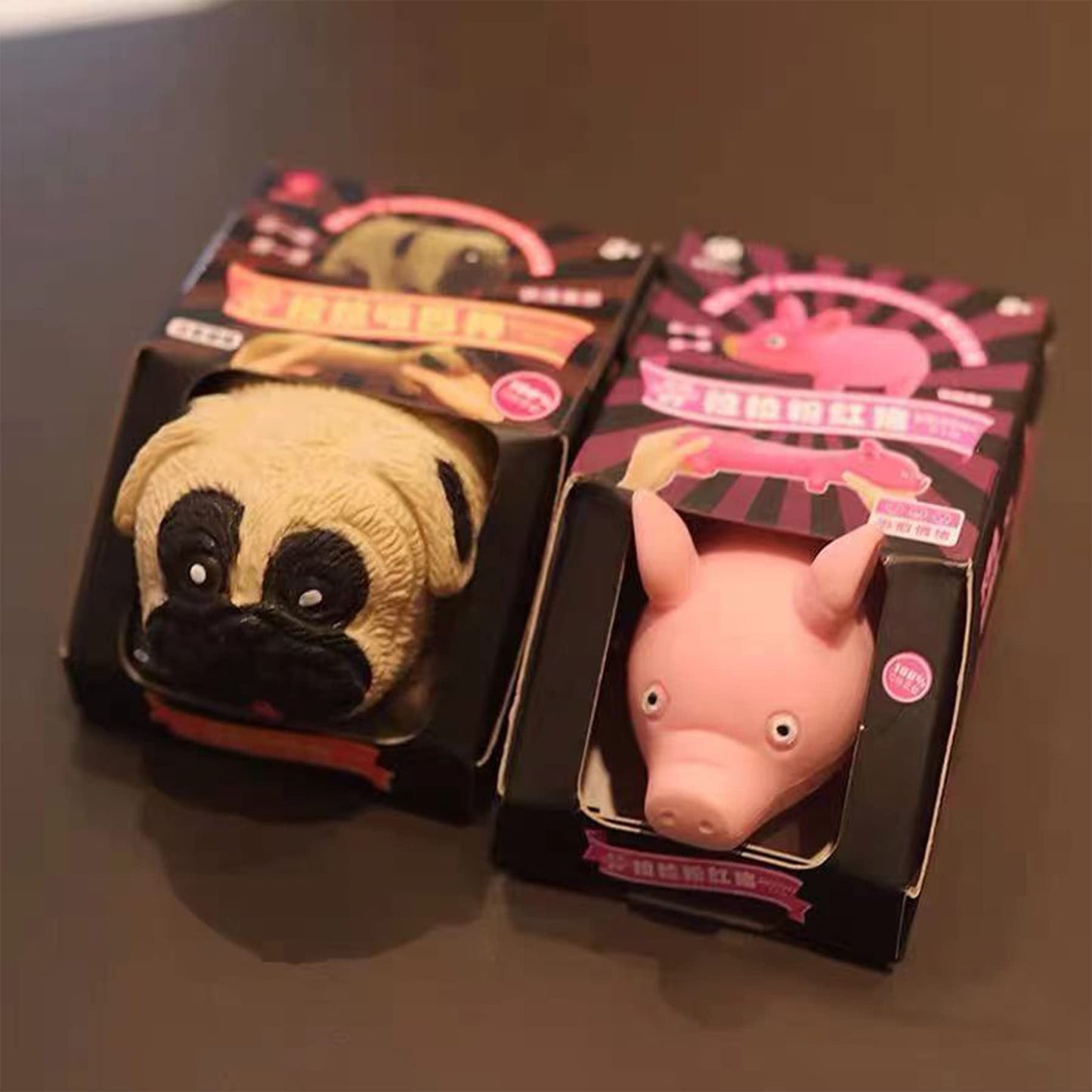 Holgosiu Squishy Sand Toys – Pink Piggy & Little Pug Fidgets (2-Pack) for Stress Relief & Focus
