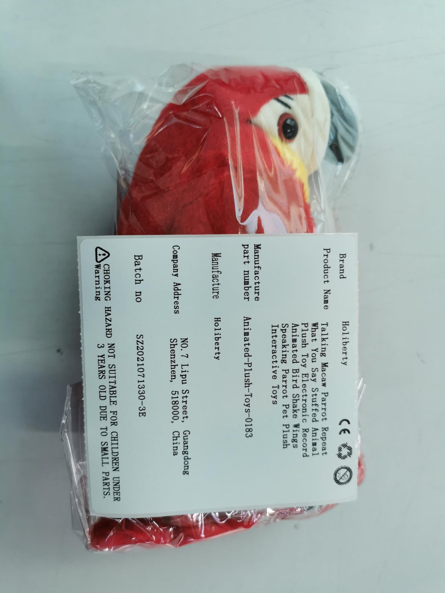 Holiberty Talking Macaw Plush – Repeats What You Say
