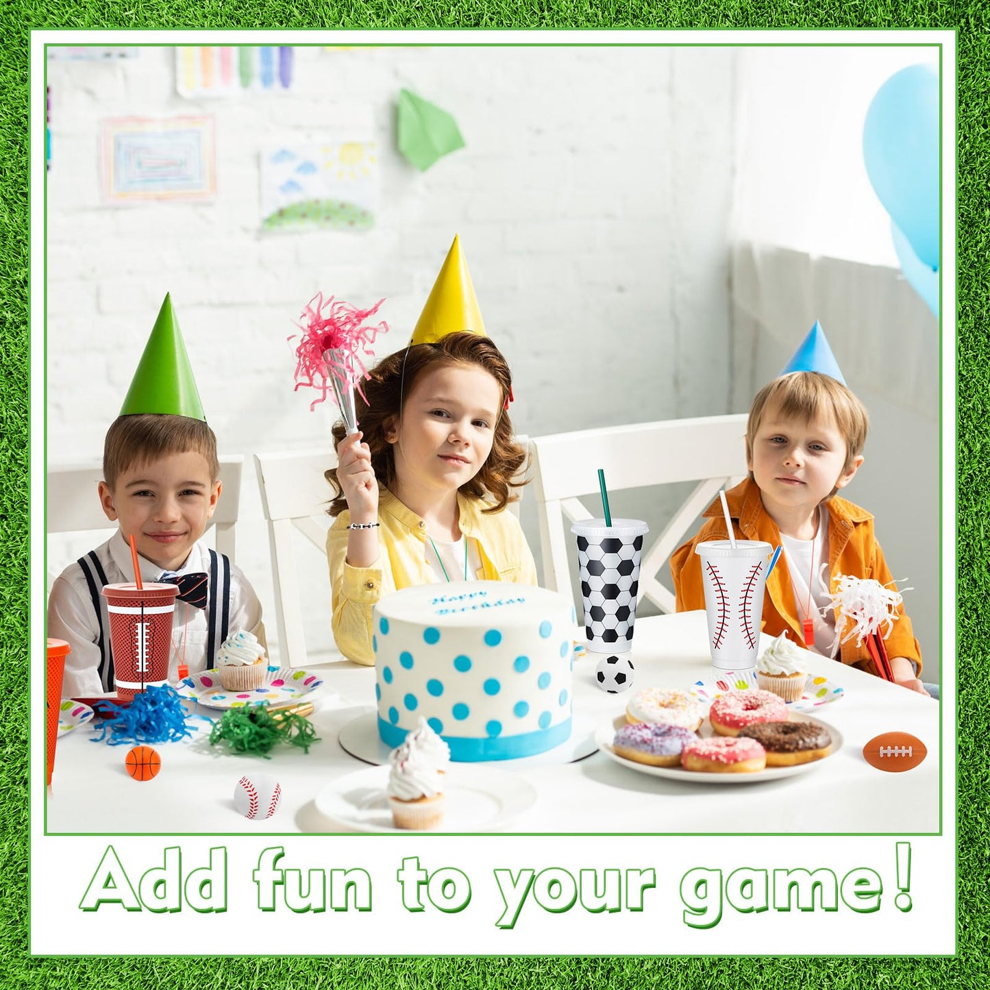 Hollowfly 24-Piece Sports Party Favors Set – Cups, Pencils, Whistles & More