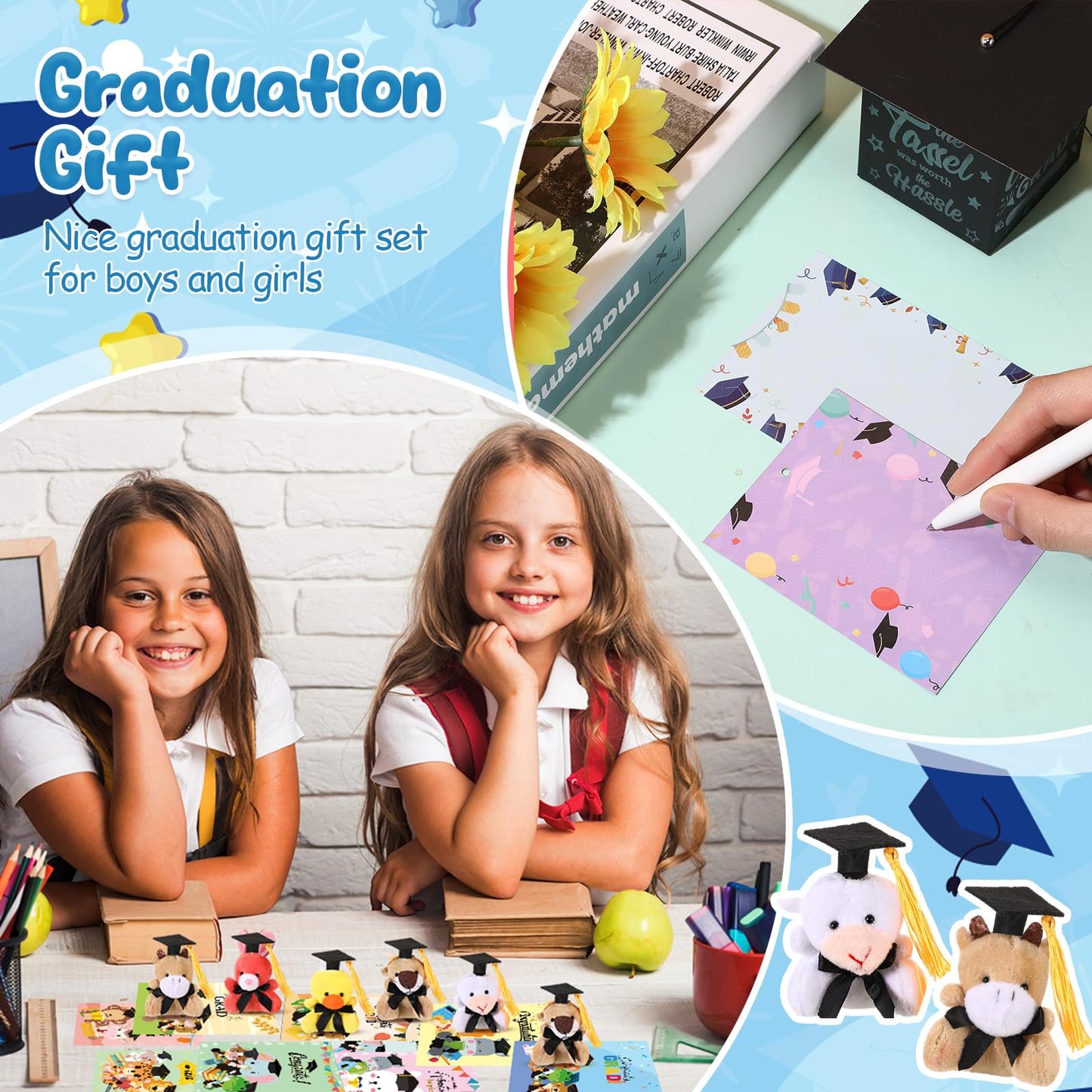 Hollowfly 30-Set Graduation Plush Gifts with Cards for Class of 2025