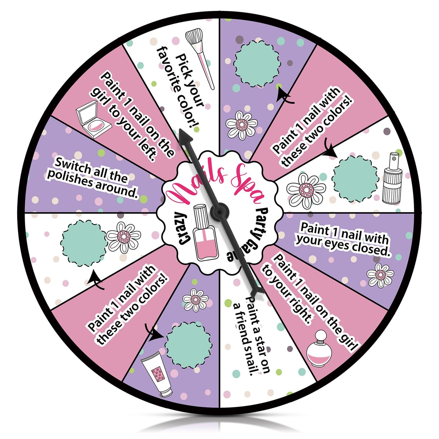 Hollowfly Nail Spa Party Game with Spinner — Nail Art Challenge for Sleepovers & Spa Parties