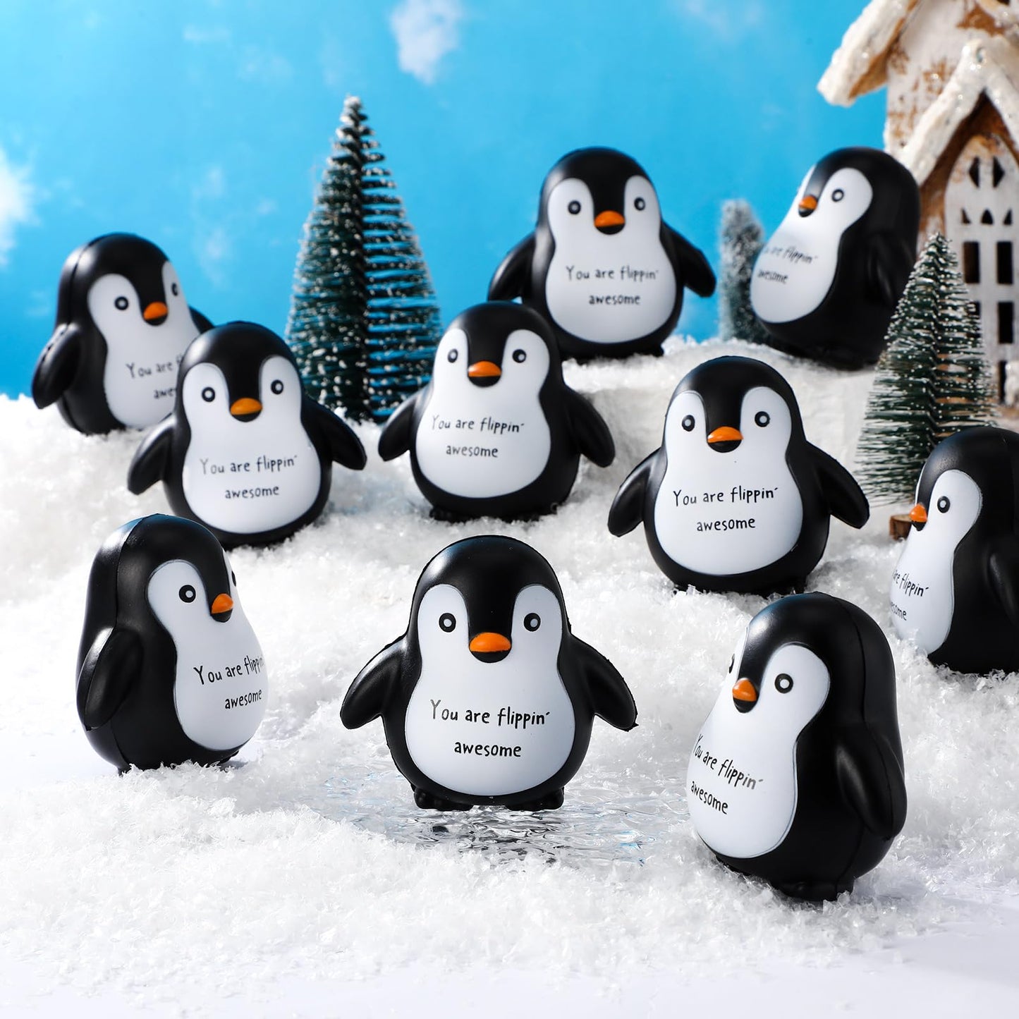 Hollowfly 10 Pcs Penguin Stress Balls – Positive Fidget Toys for Work, School & Gifts