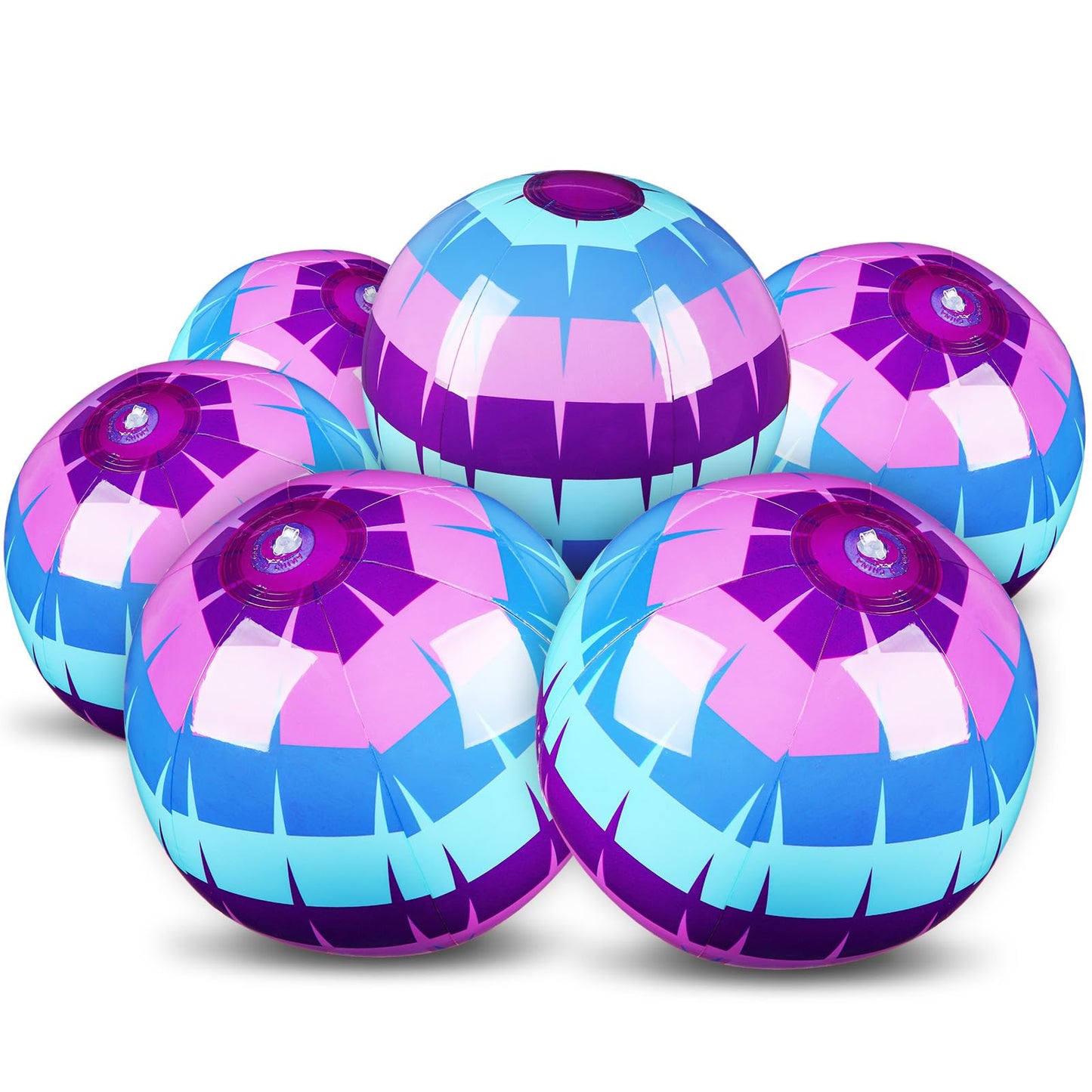 Hollowfly 12 Pack Video Game Themed Beach Balls – 7.87-inch Diameter, PVC Bulk for Pool & Beach Fun
