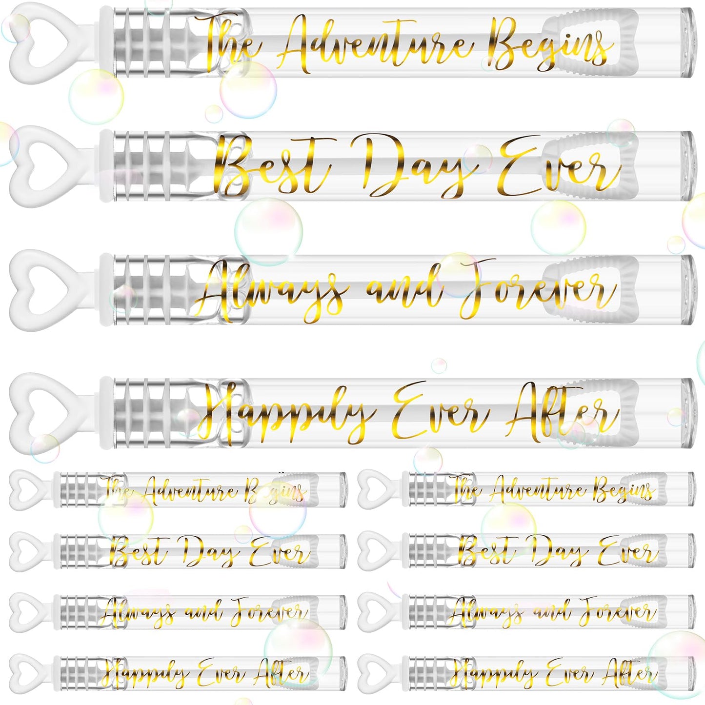 Hollowfly 120-Count Heart Bubble Wands for Weddings & Parties