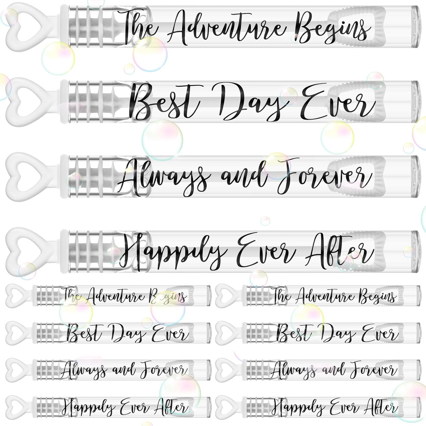 Hollowfly 120 Count Wedding Mini Bubble Wands – Heart-Shaped Party Favors for Send-Offs