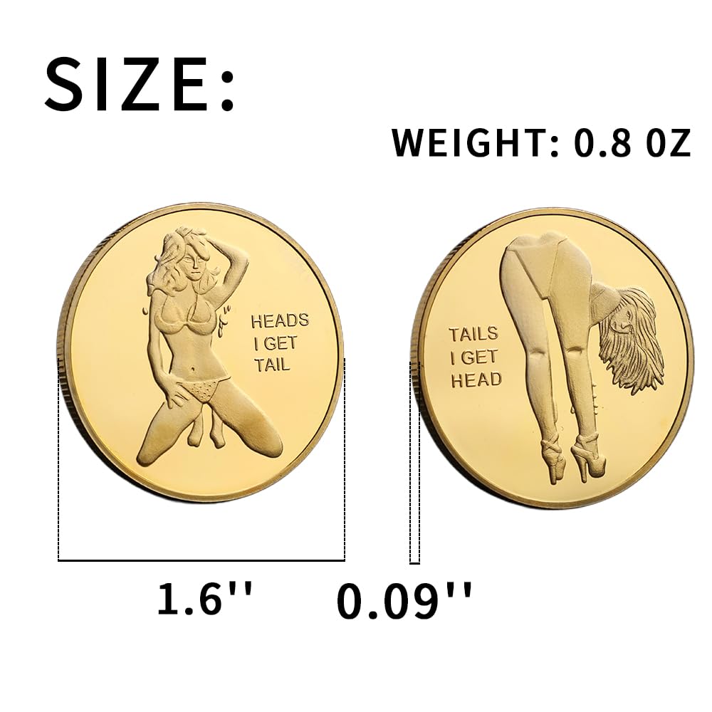 Hollycoin Head and Tail Coins – Double-Sided Decision Tokens, Gold Gift for Date Night