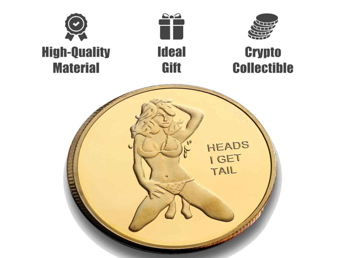 Hollycoin Head and Tail Coins – Double-Sided Decision Tokens, Gold Gift for Date Night