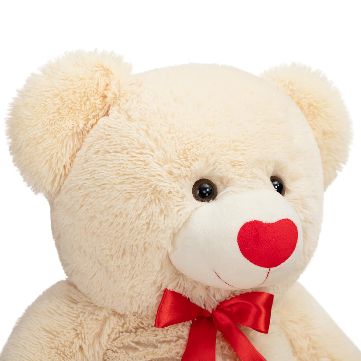 HollyHOME Big Teddy Bear – 36-Inch Beige Plush with Red Heart | Gift for Girlfriend & Kids