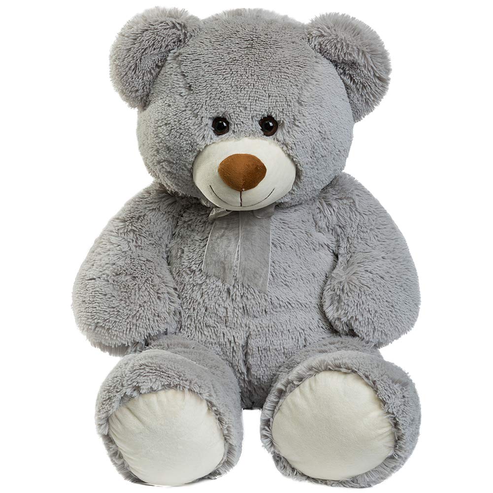 HollyHOME 36-Inch Gray Teddy Bear — Large Plush Stuffed Animal, Gift-Ready for Kids & Loved Ones