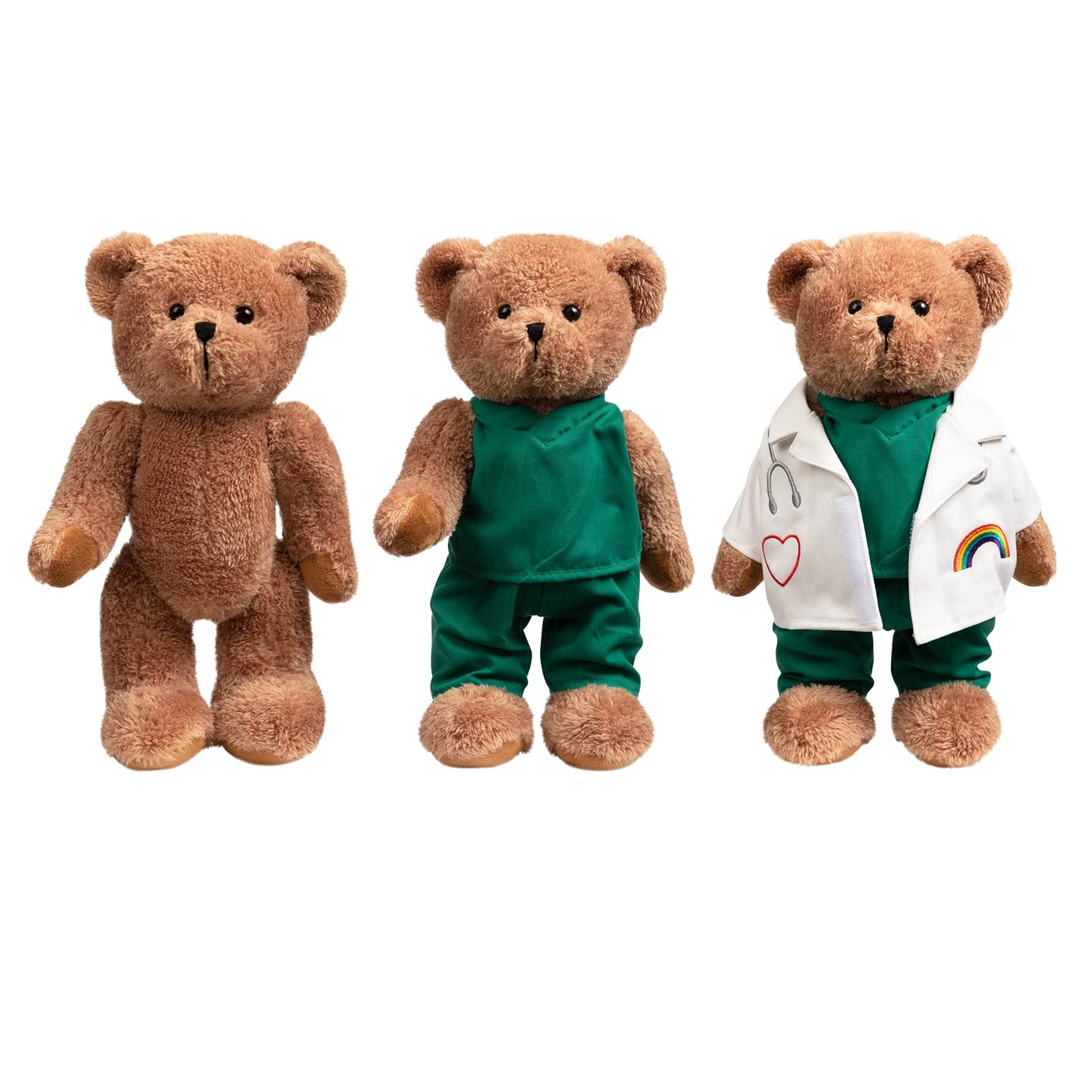 HollyHOME Doctor Bear Plush - 16-Inch Scrubs and White Coat Teddy for Doctors and Students