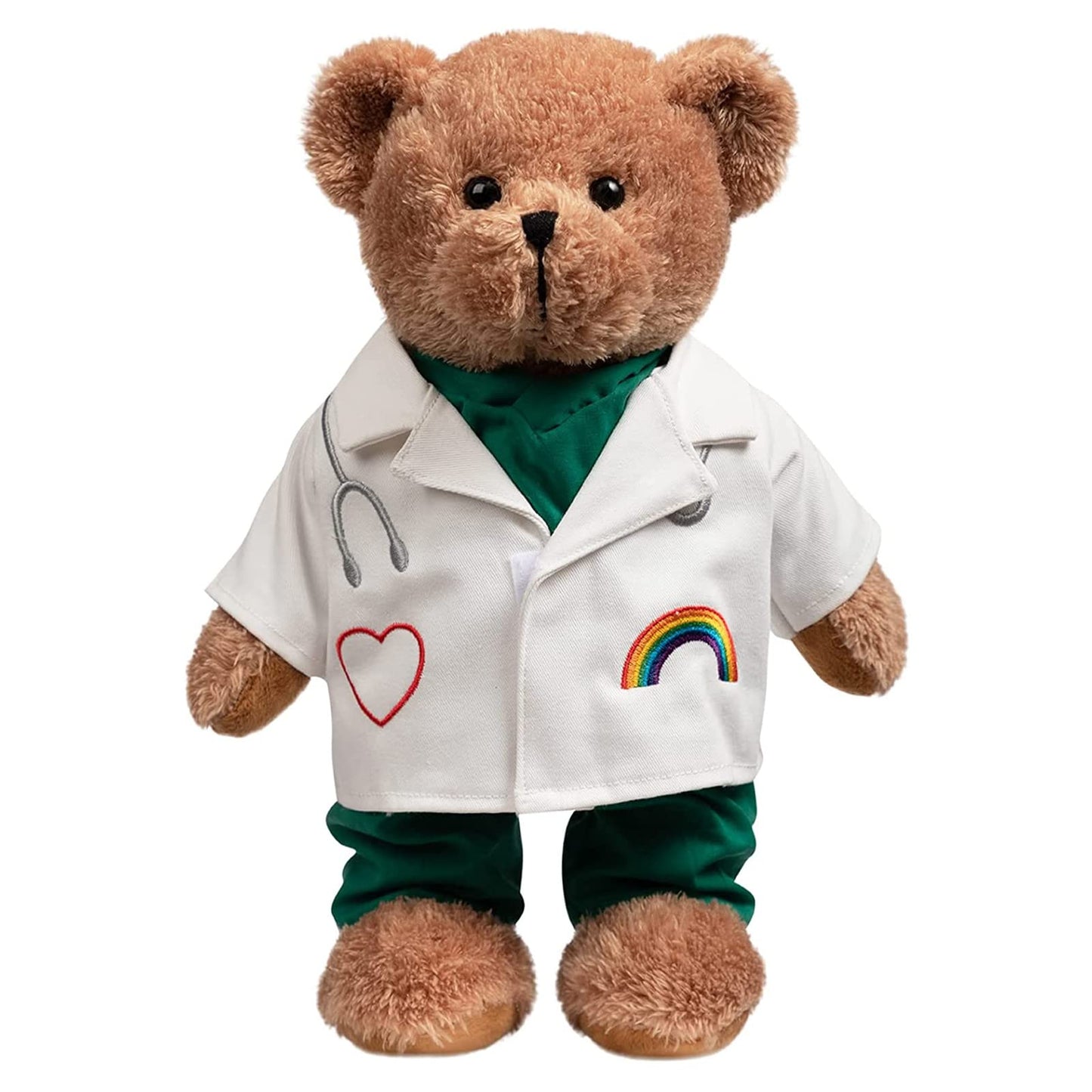 HollyHOME Doctor Bear Plush - 16-Inch Scrubs and White Coat Teddy for Doctors and Students