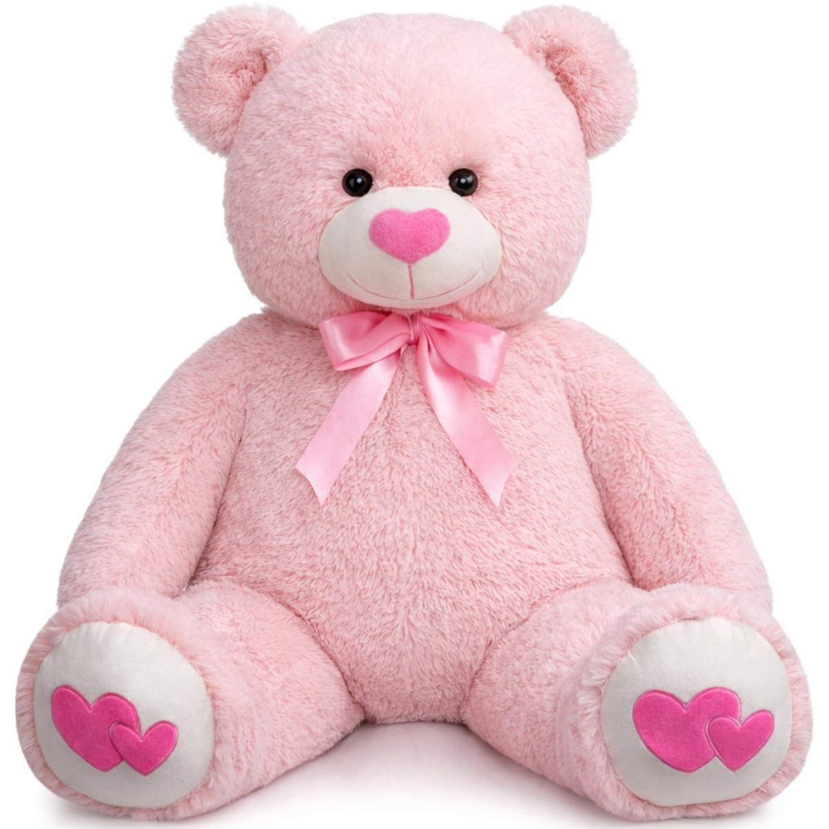 HollyHOME Giant 4ft Pink Teddy Bear – Soft Plush Heart Gift for Girlfriend, Mom & Kids